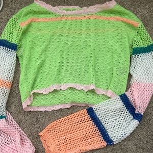 Colorful knitted long sleeve size small
